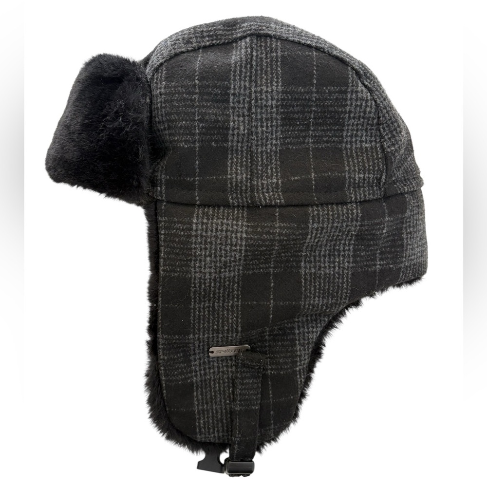 Snotek Plaid Trapper Hat with Faux Fur